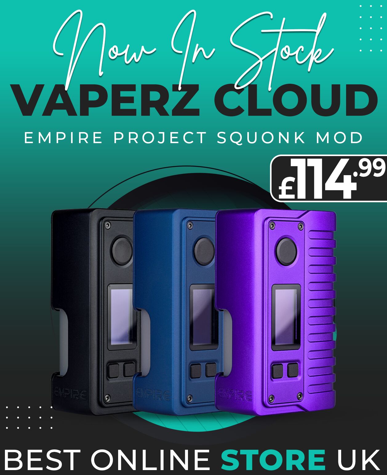 🤩 VAPERZ CLOUD EMPIRE SQUONK MOD 🤩 Ecig One